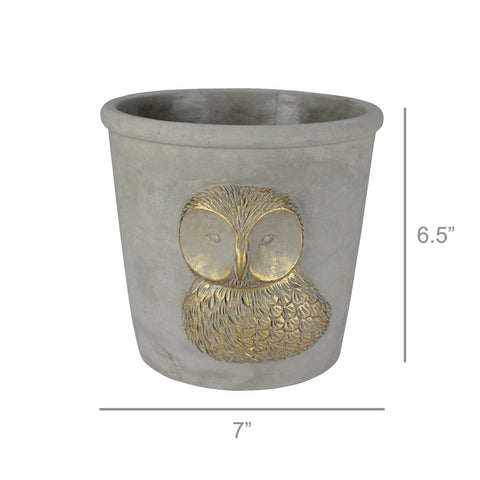 Owl Cachepot, Cement