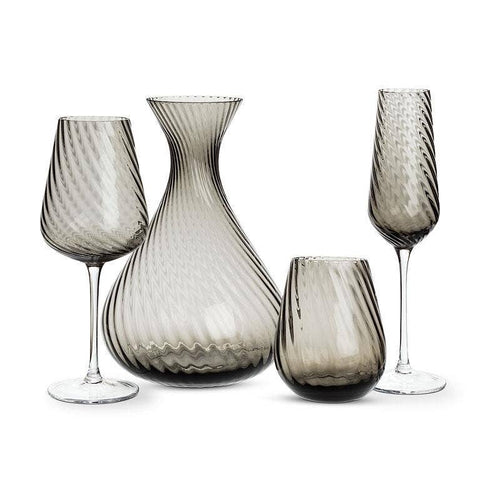 Twist Optic Stemless Wine Glass - Smoke - 4.5"H(18oz)