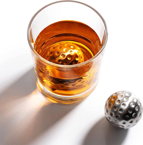 Golf Whiskey Glasses | Golf Ball Chillers Gift Set