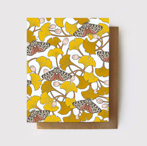 Ginkgo + Tiger Moth Autumn Everyday Fall Card