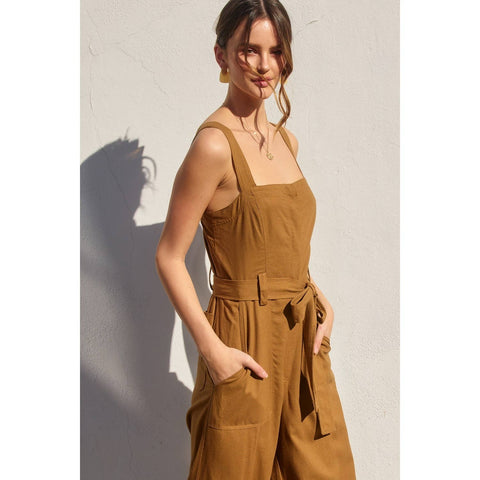Heaven Sent Straight Neck Wide Leg Jumpsuit