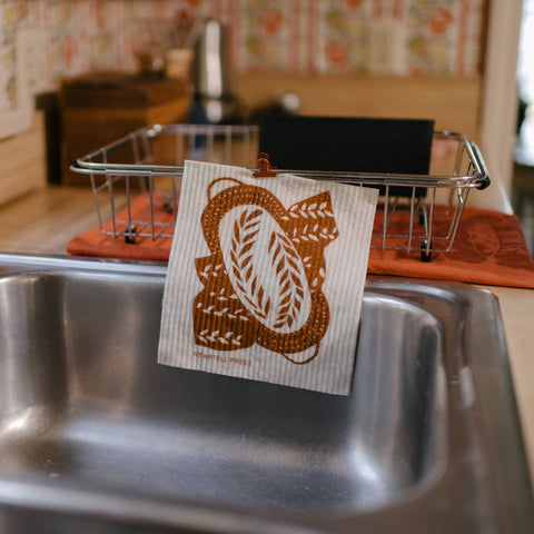Screen Printed Natural Bread Sponge Cloth