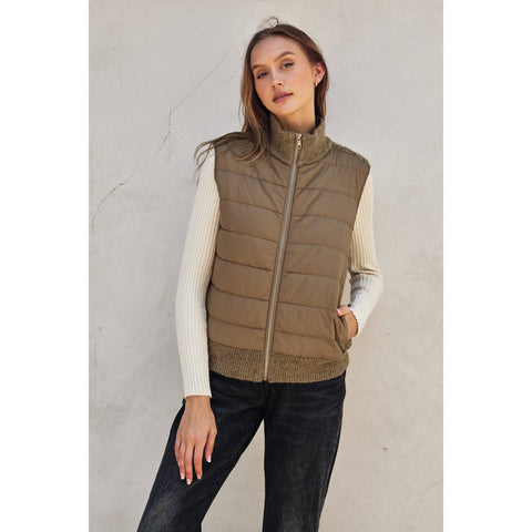 Sherpa and Puff Contrast Vest