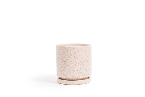 8.5" Gemstone Cylinder Pots with Water Saucers