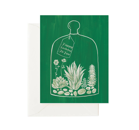 Terrarium Birthday Card, Plant Birthday Card