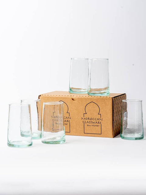Moroccan Cone Glassware Large Clear | Set of 6