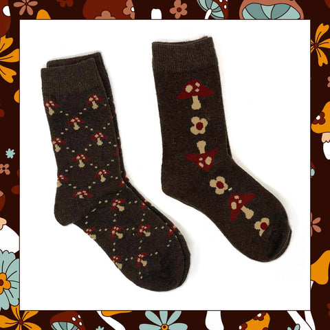 Mushroom Flower Socks