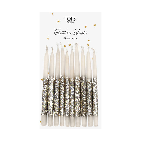 Glitter Wish 3" Beeswax Candles - Gold - Set of 10