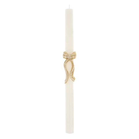 Gold Stripy Bow Table Candles