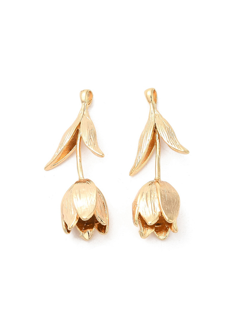 Gold Etched Tulip Charm