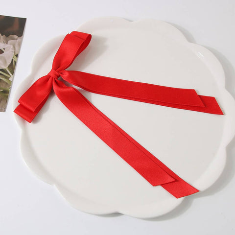 Double Layered Bow Hair Clip Red