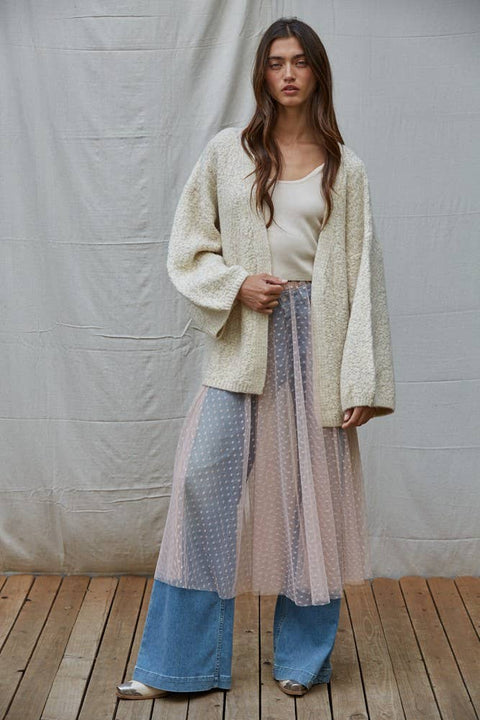 Knit Sweater Open Front Long Sleeve Cardigan