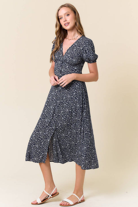 Ditsy Floral Short Sleeve Dress