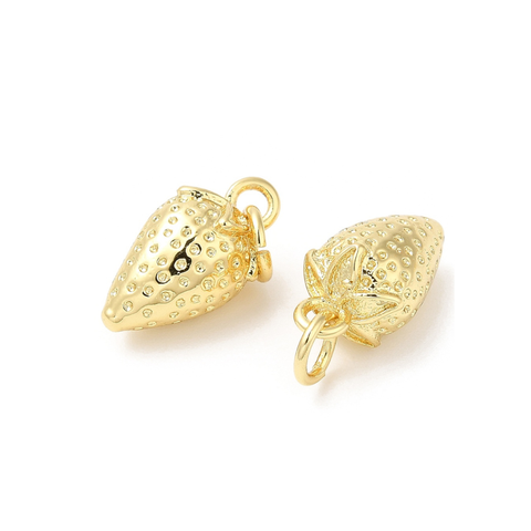 Gold Strawberry Charm
