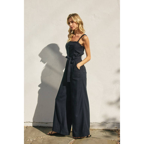 Heaven Sent Straight Neck Wide Leg Jumpsuit