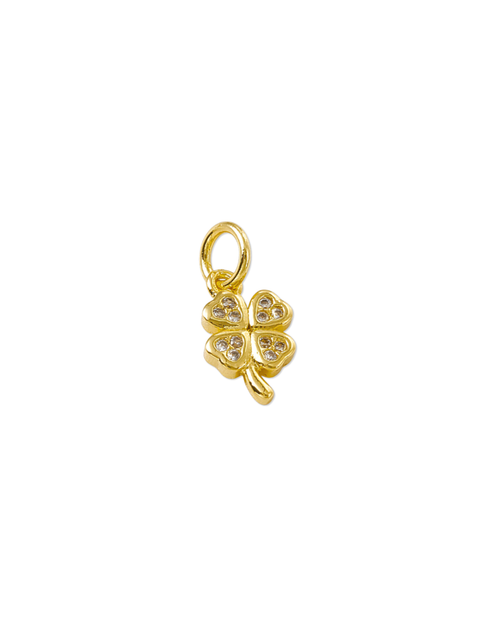 Gold 'Good Luck' Four Leaf Clover Charm