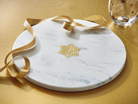 Christmas Snowflake Marble Serving Board