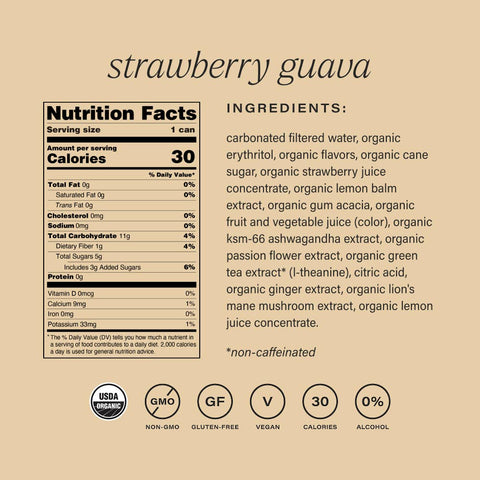 Strawberry guava | organic social tonic |single can