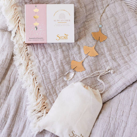 Suncatcher- Botanical Leaf/Amazonite