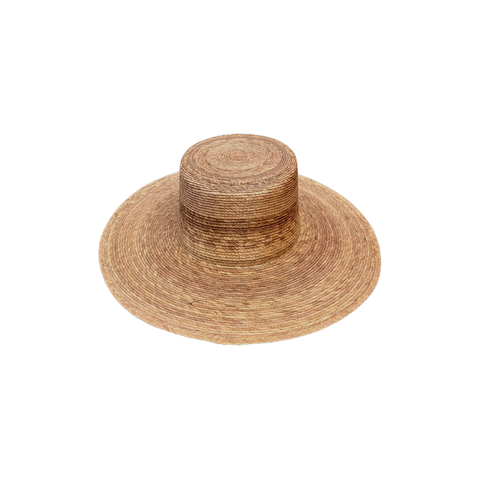 Palm Leaf Wide Brim Toasted Lacquer Hat
