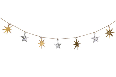 Recycled Iron Gold Star Wall Hanging 72inch