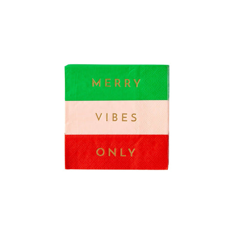 Merry Vibes Only Cocktail Napkin