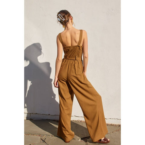Heaven Sent Straight Neck Wide Leg Jumpsuit
