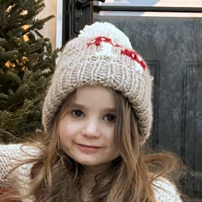 Mushroom Hand Knit Beanie Hat