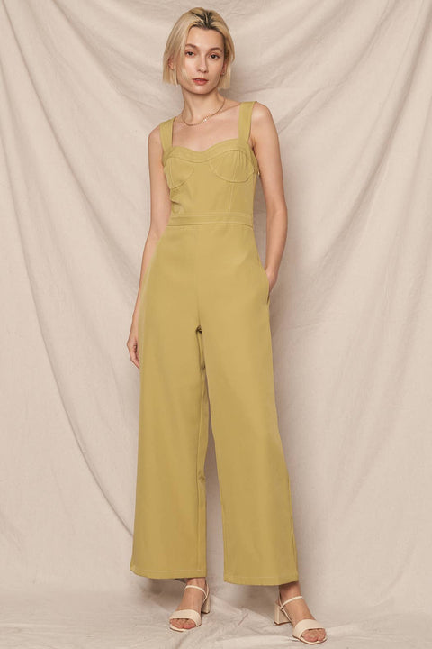 Sleeveless Sweetheart Neckline Jumpsuit