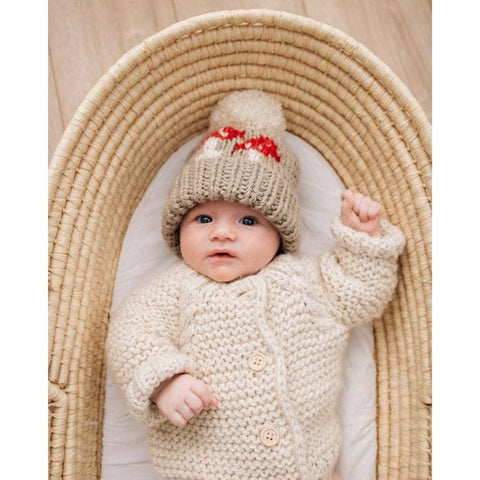 Mushroom Hand Knit Beanie Hat