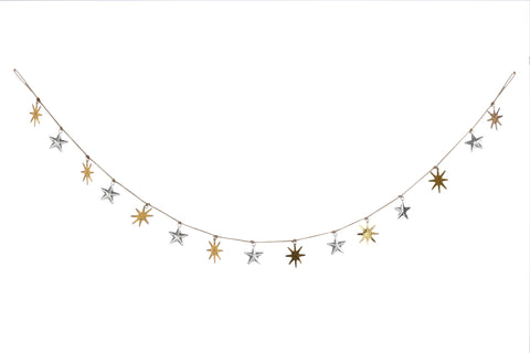 Recycled Iron Gold Star Wall Hanging 72inch