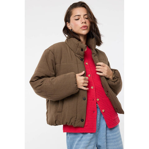 Gingham Puffer Jacket