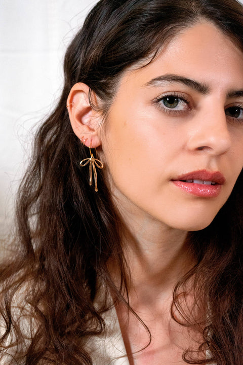 Bad to the Bow Earrings - 18K Gold Plated