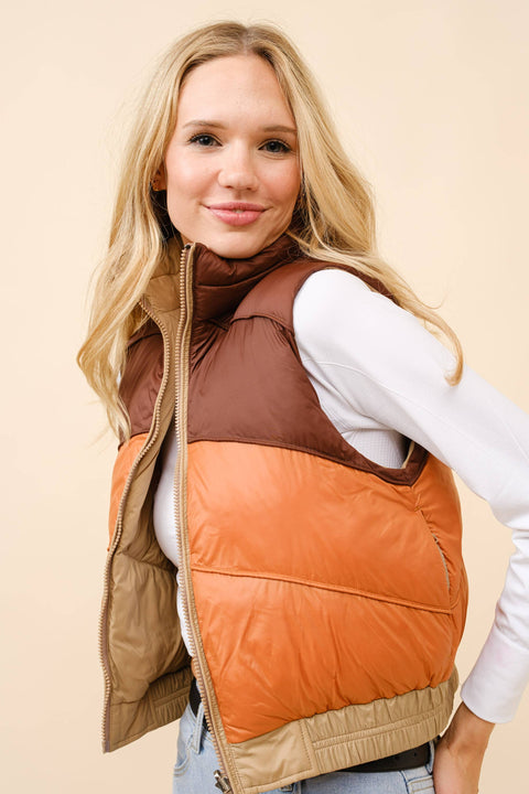Reversible Cropped Puffer Vest