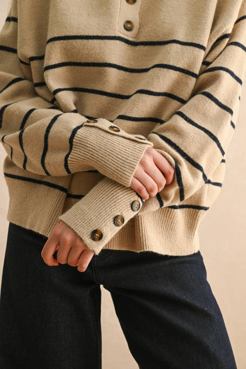 Striped Button Up Sweater