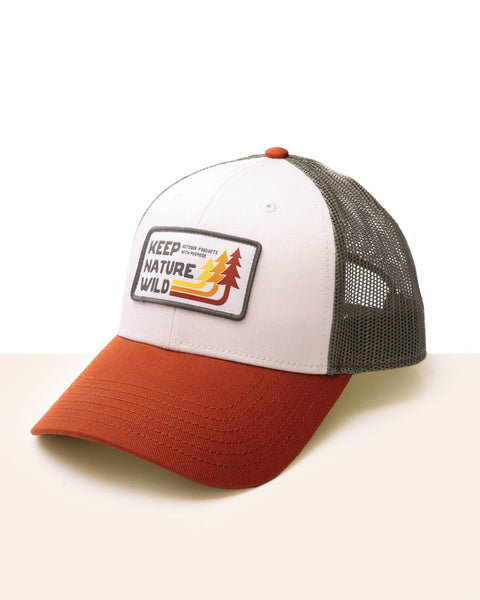 Retro Pines Trucker Hat | Olive/Beige/Copper
