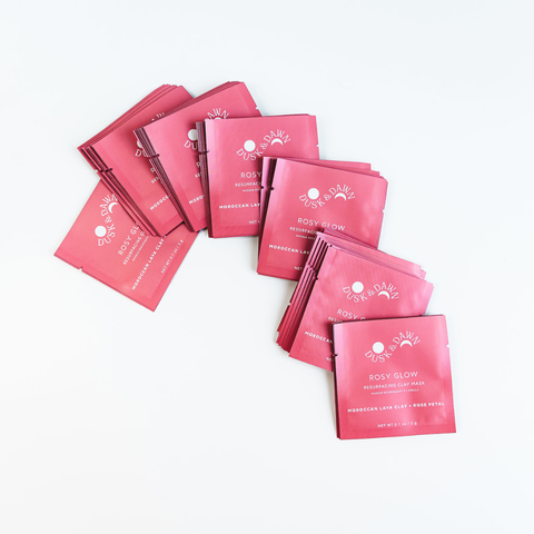 Rosy Glow Resurfacing Clay Mask - Skincare Treatment Pouch
