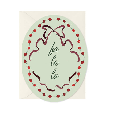 Fa La La - Oval Holiday Card