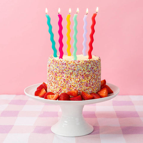 Colorful Wavy Tall Birthday Candle | 12 Pack | Birthday |