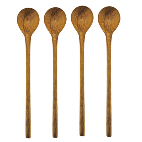 Teak Thin Spoons, Medium, Set of 4