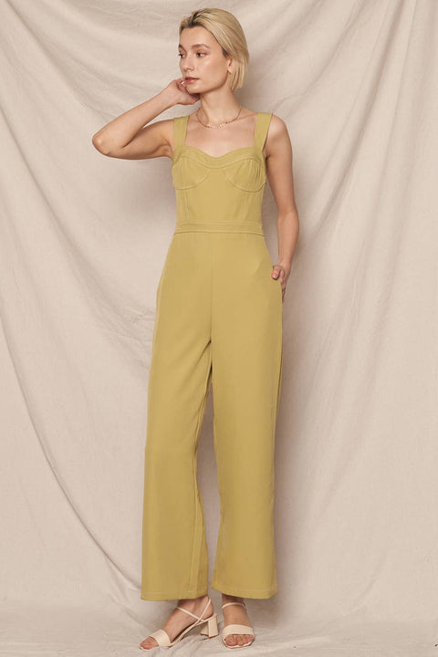 Sleeveless Sweetheart Neckline Jumpsuit