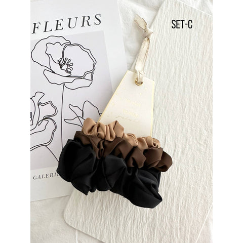 Assorted 3pc Scrunchies Set