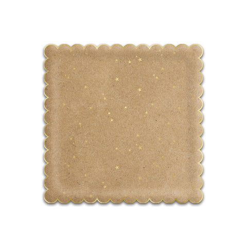 Christmas Memories Kraft With Gold Star Paper Plate