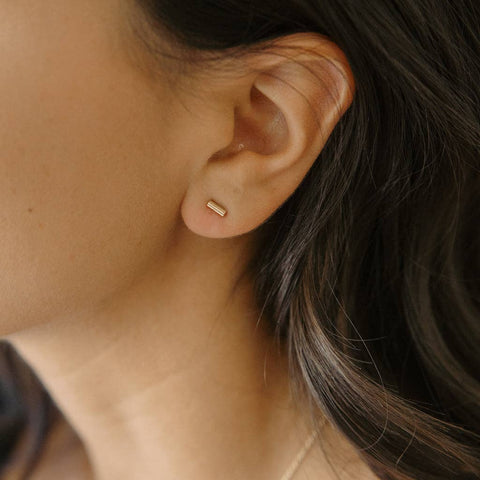 Midi Round Bar Earrings - 5mm
