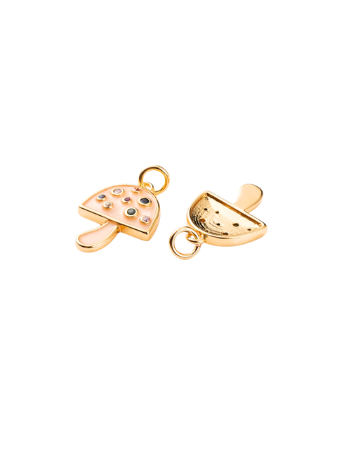 Gold & Pearlescent Embellished Mushroom Charm