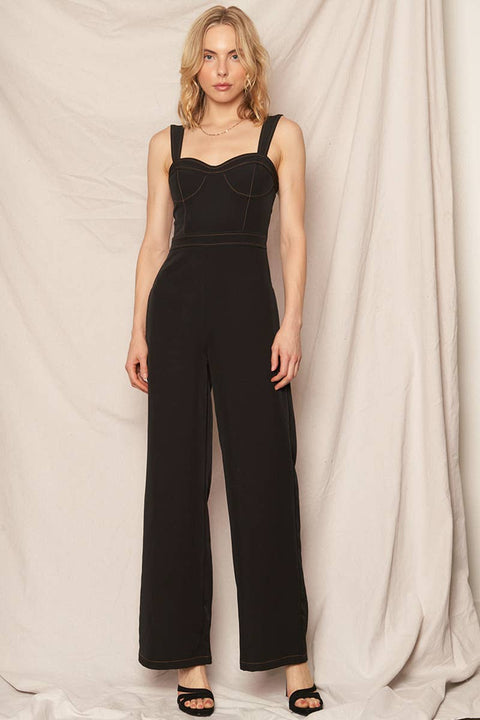 Sleeveless Sweetheart Neckline Jumpsuit