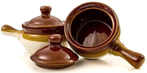 Kook Puebla Ceramic French Onion Soup Crocks, Set of 4