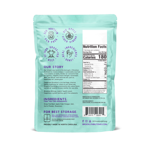2oz Grass Fed Steakhouse Flavor Biltong Tender Jerky