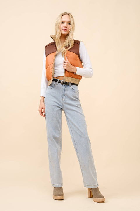 Reversible Cropped Puffer Vest