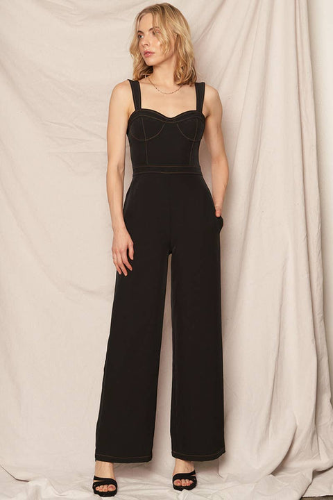 Sleeveless Sweetheart Neckline Jumpsuit